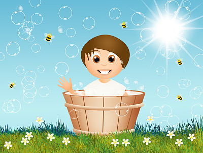 孩子在浴缸里图片下载