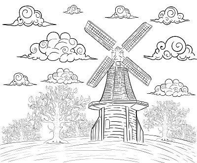 手绘墨水图案。成人涂色本图片下载