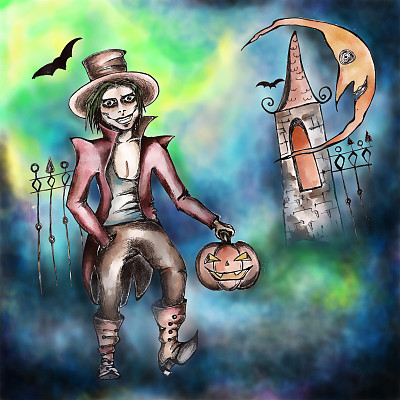 万圣节童话插图图片下载