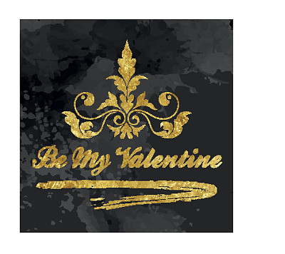 情人节祝福卡向量黄金效果图片下载