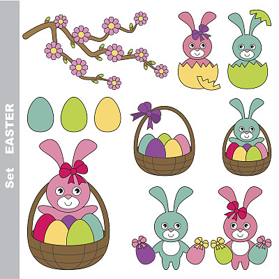 复活节设置丰富多彩的图片下载