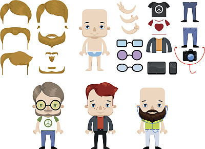 白人男性潮人阿凡达套装图片下载