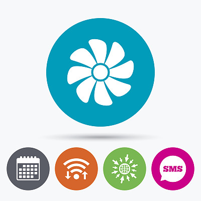 通风标志图标。通风机的象征。图片下载