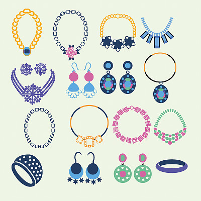 一套珠宝图标-插图图片下载