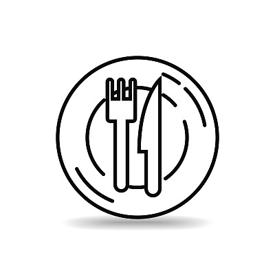 餐具平面图标孤立在白色背景图片下载