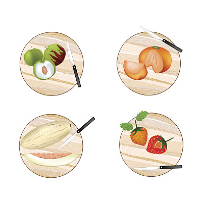 切板上有枣、柿、瓜、草莓图片下载