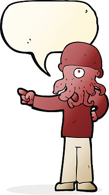 卡通外星人怪物人与语音泡泡图片下载