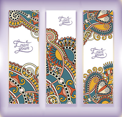 集装饰花模板横幅，卡片，网页设计用图片下载