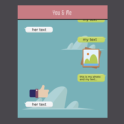矢量聊天框架:文本的消息框图片下载