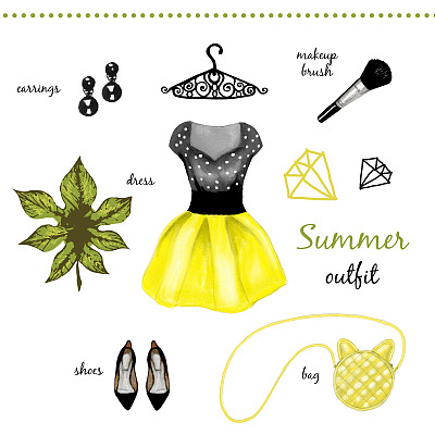 时尚插图装图片下载