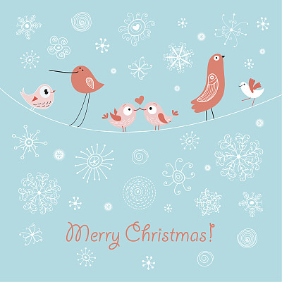 情人节贺卡上有鲜花和小鸟图片下载