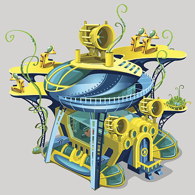 科学水下站，卡通定位图片下载