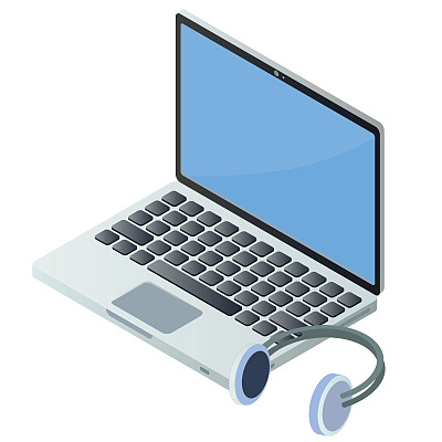 笔记本电脑和耳机图片下载