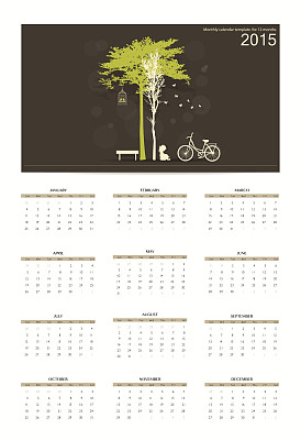 2015年日历。矢量插图。图片下载