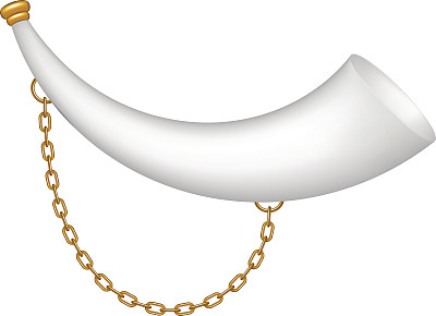 白色设计的狩猎号角图片下载