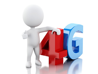 拥有智能手机和4G信号的白人。技术图片下载