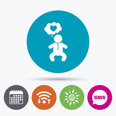 婴儿婴儿标志图标。蹒跚学步的孩子的象征。图片下载