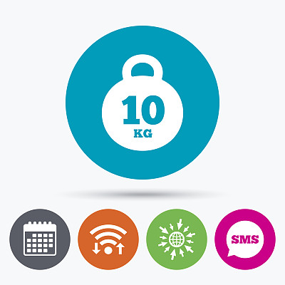 重量信号图标。10千克(公斤)。运动的象征图片下载