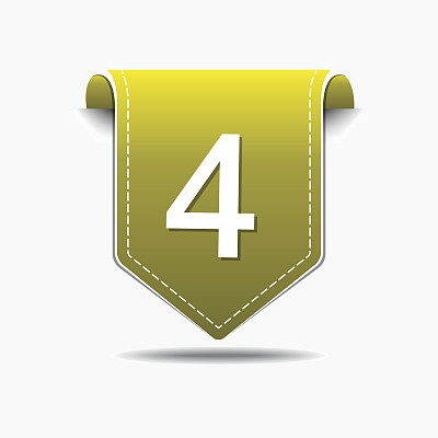 4数字矢量黄色Web图标图片下载