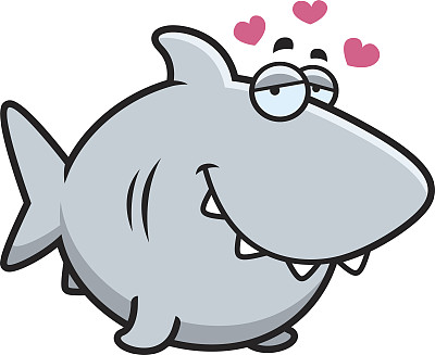 恋爱中的卡通鲨鱼图片下载