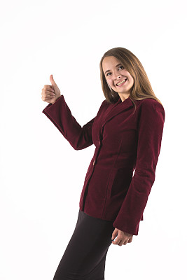 女商人竖起大拇指图片下载