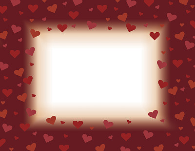 红色和橙色的心形情人卡背景插图设计图片下载