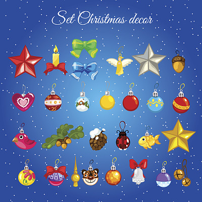 很棒的一套玩具圣诞装饰图片下载