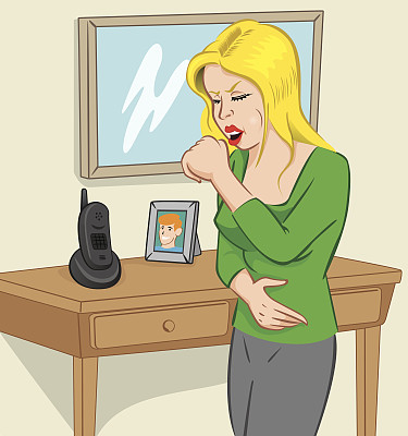 金发女子咳嗽图片下载