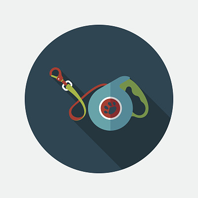 宠物狗领导与长影子的图标，eps10图片下载