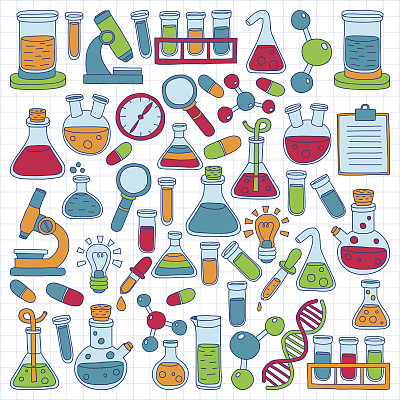 化学药理学自然科学矢量涂鸦集图片下载