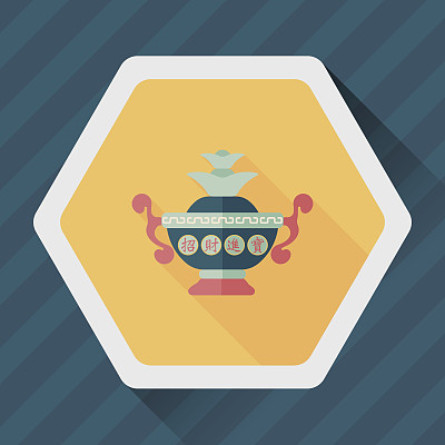 中国新年陶瓷平图标图片下载