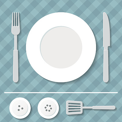 餐具套在桌布上，菜单设计图片下载