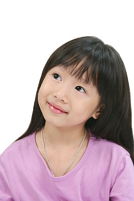 抬头的小女孩图片下载