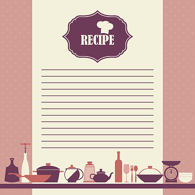 复古风格的烹饪书页图片下载