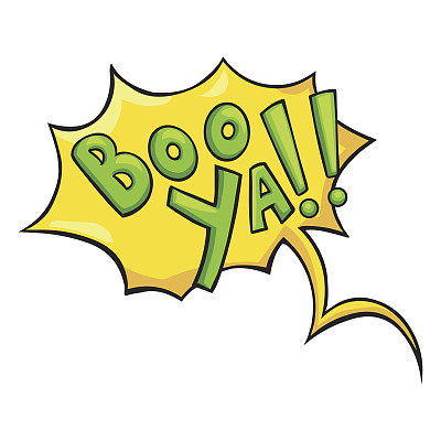 矢量卡通漫画短语- Boo Ya。图片下载