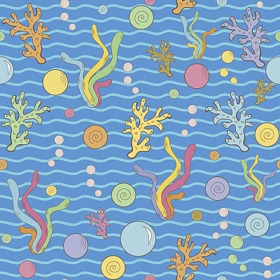 矢量抽象海藻模式图片下载