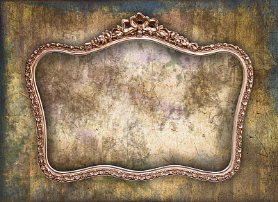 旧相框挂在破旧的墙上图片下载