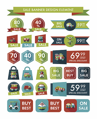 运输销售横幅平面设计背景集，eps10图片下载