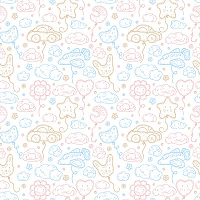 孩子们的玩具。沙滩充气玩具。气球。向量无缝模式。图片下载