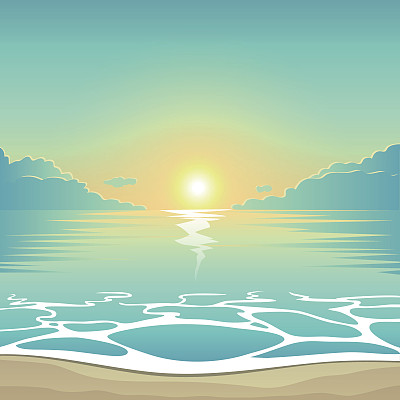 夏天晚上海滩图片下载