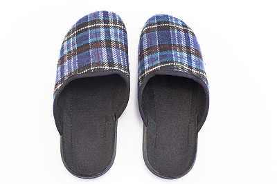 蓝色拖鞋孤立在白色图片下载