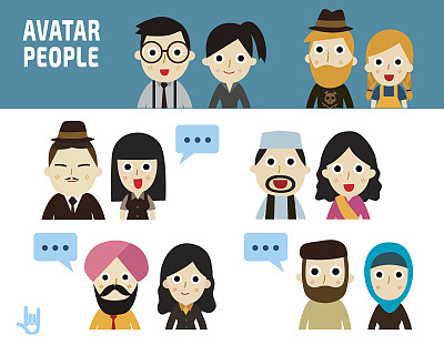 人物扁平图标设计图片下载