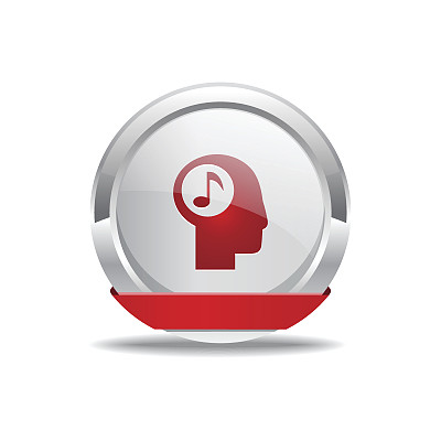 音乐笔记红色矢量图标按钮图片下载