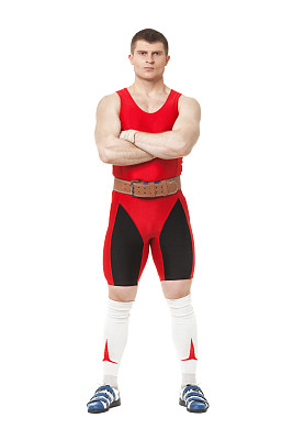 职业运动员的肖像孤立在白色。图片下载