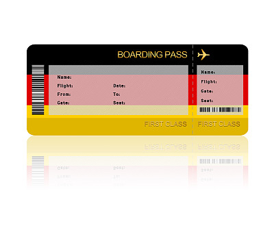 一张印有德国国旗的机票图片下载