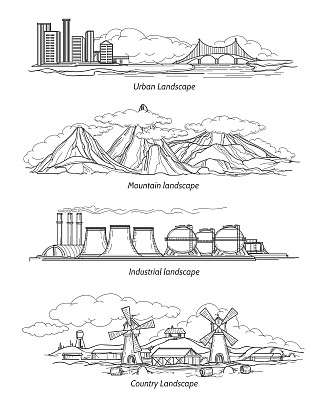 手绘风景画图片下载