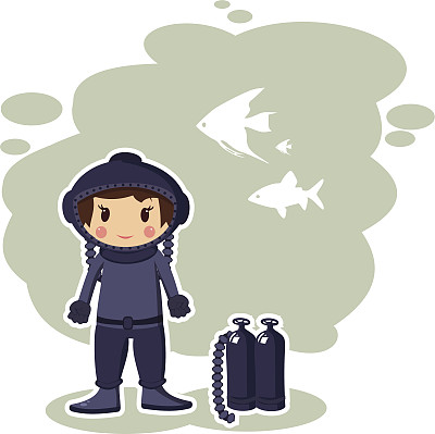 男孩潜水员图片下载