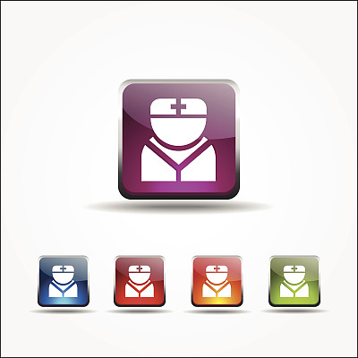 护士彩色矢量图标设计图片下载