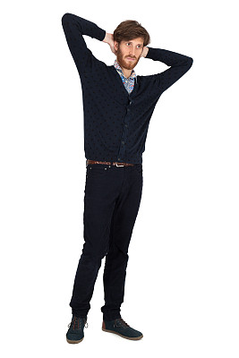 英俊的男人在不同的衣服做不同的表情图片下载