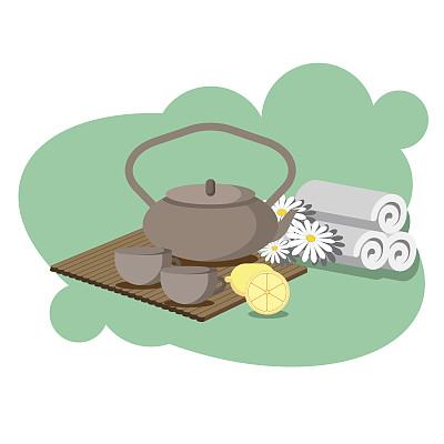 水疗程序/茶服务的概念图片下载